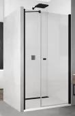 Jednokřídlé dveře s pevnou stěnou v rovině 140 cm, černá matná/sklo (SOL31 1400 06 07)