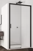Jednodílné posuvné dveře s pevnou stěnou v rovině 160 cm, pravé, černá matná/sklo (TLS2D 160 06 07)
