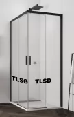 Levý díl sprchového koutu s posuvnými dveřmi 90 cm, černá matná/sklo (TLS G 090 06 07)