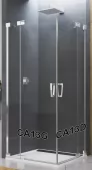 Jednokřídlé dveře s pevnou stěnou v rovině 75 cm, pravé, aluchrom/sklo (CA13 D 075 50 07)