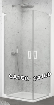 Jednokřídlé dveře 90 cm, pravé, bílá matná/sklo (CA1C D 090 09 07)