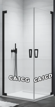 Jednokřídlé dveře 70 cm, levé, černá matná/sklo (CA1C G 070 06 07)