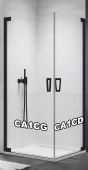 Jednokřídlé dveře 80 cm, levé, černá matná/sklo (CA1C G 080 06 07)