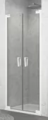 Dvoukřídlé dveře 80 cm, bílá matná/sklo (CA2C 080 09 07)