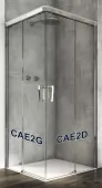 Pravý díl sprchového koutu s dvoudílnými posuvnými dveřmi 70 cm, aluchrom/sklo (CAE2 D 070 50 07)