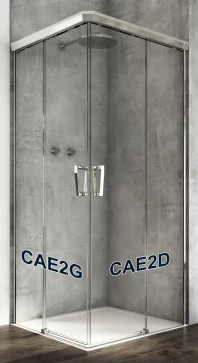 Levý díl sprchového koutu s dvoudílnými posuvnými dveřmi 100 cm, aluchrom/sklo (CAE2 G 100 50 07)
