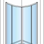 Sprchový kout čtvrtkruhový 80×80 cm (ECOR 50 080 50 07)