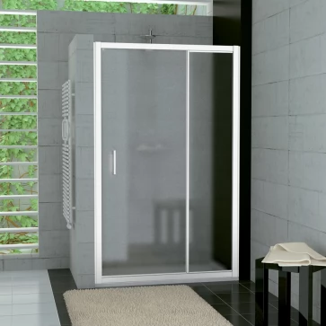 Jednokřídlé dveře s pevnou stěnou v rovině 90 cm, bílá/durlux (TED 0900 04 22)