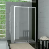 Jednokřídlé dveře s pevnou stěnou v rovině 100 cm, aluchrom/durlux (TED 1000 50 22)
