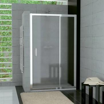 Jednokřídlé dveře s pevnou stěnou v rovině 110 cm, aluchrom/durlux (TED 1100 50 22)