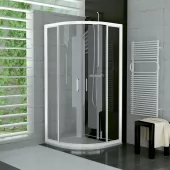 Sprchový kout čtvrtkruhový 100×100 cm, bílá/sklo (TER 50 100 04 07)