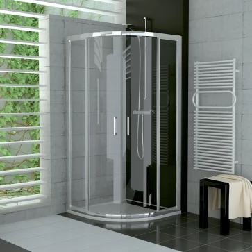 Sprchový kout čtvrtkruhový 100×100 cm, aluchrom/sklo (TER 55 100 50 07)