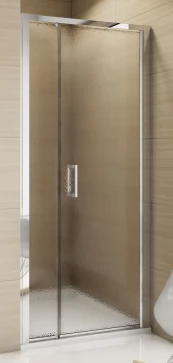 Jednokřídlé dveře s pevnou stěnou v rovině 120 cm s pantem u zdi, aluchrom/durlux (TOP31 120 50 22)