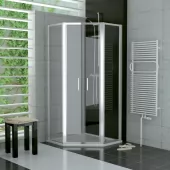 Sprchový kout pětiúhelník s dvoukřídlými dveřmi 100 cm, aluchrom/sklo (TOP52 6 100 50 07)