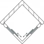 Sprchový kout čtvercový 100×100 cm, matný elox/durlux (TOPAC 1000 01 22)