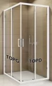 Pravý díl sprchového koutu 70 cm, bílá/sklo (TOPD 0700 04 07)