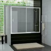 Vanové dveře s pevnou stěnou v rovině 170 cm, aluchrom/sklo (TOPB2 1700 50 07)