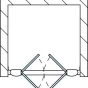 Dvoukřídlé dveře 90 cm, bílá/sklo (TOPP2 0900 04 07)
