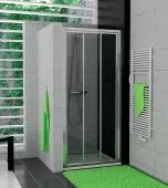 Sprchové dveře třídílné 90 cm, aluchrom/sklo (TOPS3 0900 50 07)