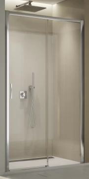Jednodílné posuvné dveře s pevnou stěnou v rovině 100 cm, pravé, aluchrom/sklo (TLS2 D 100 50 07)