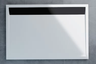 Sprchová vanička obdélníková 80×90 cm bílá, kryt černý matný, skládá se z WIA 80 090 04 a BWI 090 06 04 (WIA 80 090 06 04)