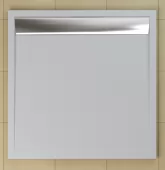 Sprchová vanička čtvercová 80×80 cm bílá, kryt aluchromový (WIQ 080 50 04)