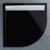 Sprchová vanička čtvrtkruhová 100×100 cm černá, kryt aluchromový, skládá se z WIR 55 100 154 a BWI 100 50 154 (WIR 55 100 50 154)