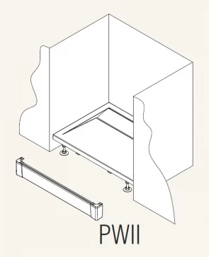 Přední panel hliníkový pro čtvercovou vaničku 80 cm - bílý (PWII 080 04)