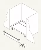 Přední panel hliníkový pro čtvercovou vaničku 100 cm - bílý (PWII 100 04)