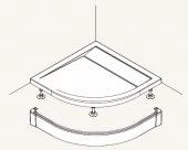 Přední panel hliník pro čtvrtkruhovou vaničku 80×80 cm - bílý (PWIR 55 080 04)