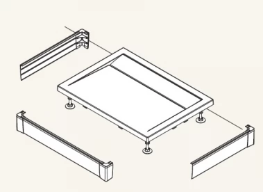 Přední panel U hliníkový pro obdélníkovou vaničku 80×100 cm - bílý (PWIU 80 100 80 04)
