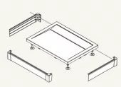 Přední panel U hliník pro obdélníkovou vaničku 80×100cm - aluchrom (PWIU 80 100 80 50)