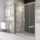 Sprchové dveře posuvné čtyřdílné 120 cm satin (BLDP4-120 TRANSPARENT)