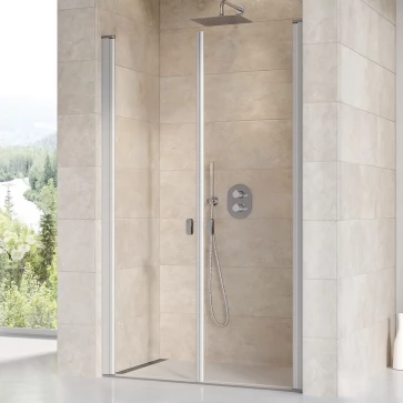 Sprchové dveře dvoudílné satin (CSDL2-120   TRANSPARENT)