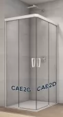 Pravý díl sprchového koutu s dvoudílnými posuvnými dveřmi 100 cm, bílá matná/sklo (CAE2 D 100 09 07)