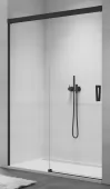 Sprchové dveře posuvné jednodílné 130 cm, pevný díl vlevo, černá matná/sklo (CAS2 G 130 06 07)