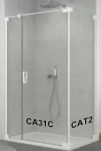 Boční stěna 90 cm, bílá matná/sklo (CAT2 090 09 07)