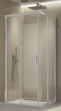 Sprchový bezbariérový kout čtvercový 90×90 cm, matný elox/sklo (TLSAC 090 01 07)