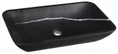 SAPHO - BLOK kamenné umyvadlo na desku, 60x35 cm, matný černý Marquin 2401-39