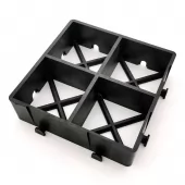 Černá plastová zátěžová zatravňovací dlažba ProGrass MAX, FLOMA - 22,5 x 22,5 x 6 cm