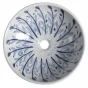 SAPHO - PRIORI keramické umyvadlo na desku, Ø 41 cm, bílá s modrým vzorem PI028