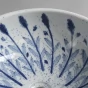 SAPHO - PRIORI keramické umyvadlo na desku, Ø 41 cm, bílá s modrým vzorem PI028