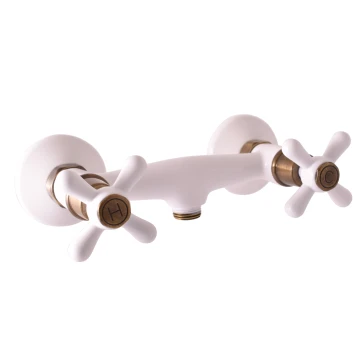 MORAVA RETRO - Sprchová baterie, Bílá/Stará mosaz (Bronz), 150 mm (MK180.5BSM)