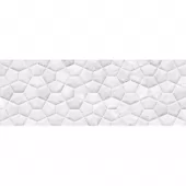 ECO.ARI-WHI-RLV Lesklý reliéfní dekor v imitaci mramoru ARIANA White 25 x 70 cm