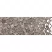 ECO.ARI-GRA-RLV Lesklý reliéfní dekor v imitaci mramoru ARIANA Graphite 25 x 70 cm 