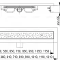 Podlahový žlab Antivandal LOW s roštem - nerez lesklý (APZ111-850L)