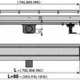 Podlahový žlab Fit And Go Wall (APZ23-DOUBLE9-750)
