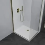 MEXEN/S - Pretoria otevírací sprchový kout 70x80, sklo transparent, zlatá + vanička 852-070-080-50-00-4010