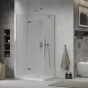 MEXEN/S - Sprchový kout zalamovací Lima 80x90, sklo čiré, chrom + vanička 856-080-090-00-00-4010