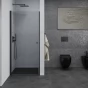 MEXEN - Pretoria Sprchové dveře křídlové 80, transparent, černá se stěnovým profilem 852-080-000-70-00